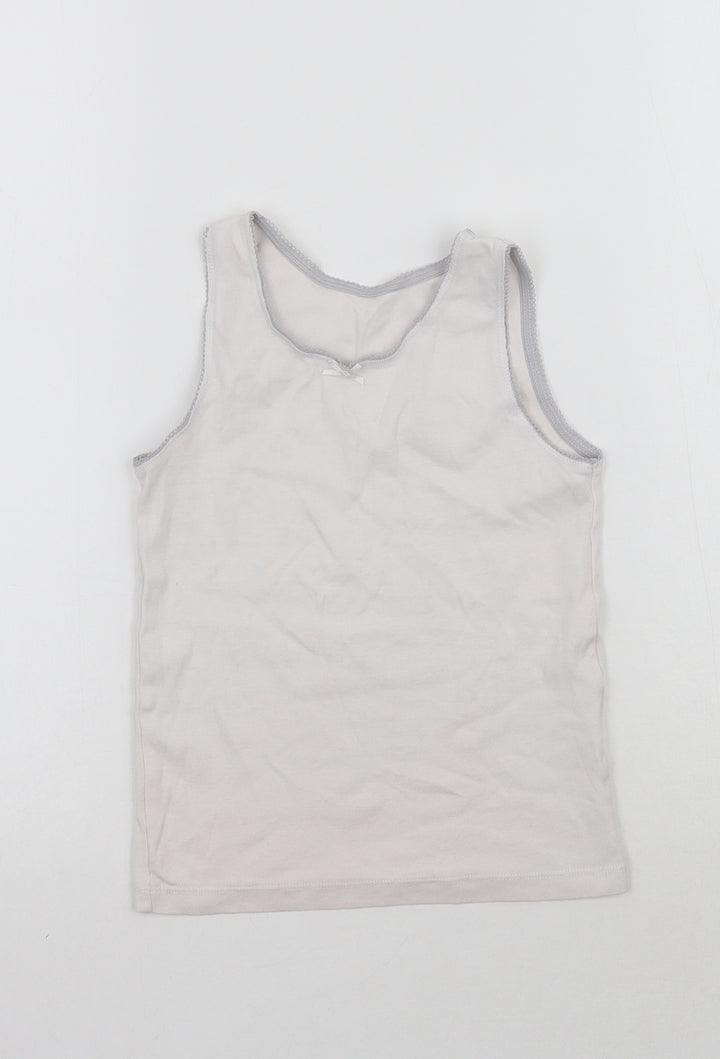 Debenhams Girls White Basic Tank Size 5-6 Years