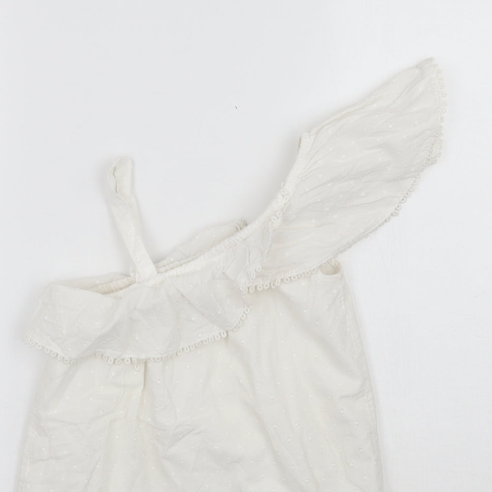 Marks and Spencer Girls White  Ramie A-Line  Size 4-5 Years