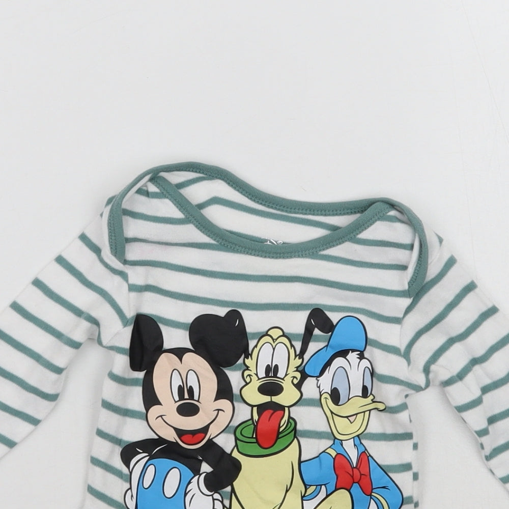 Disney Baby White Striped  Babygrow One-Piece Size 3-6 Months