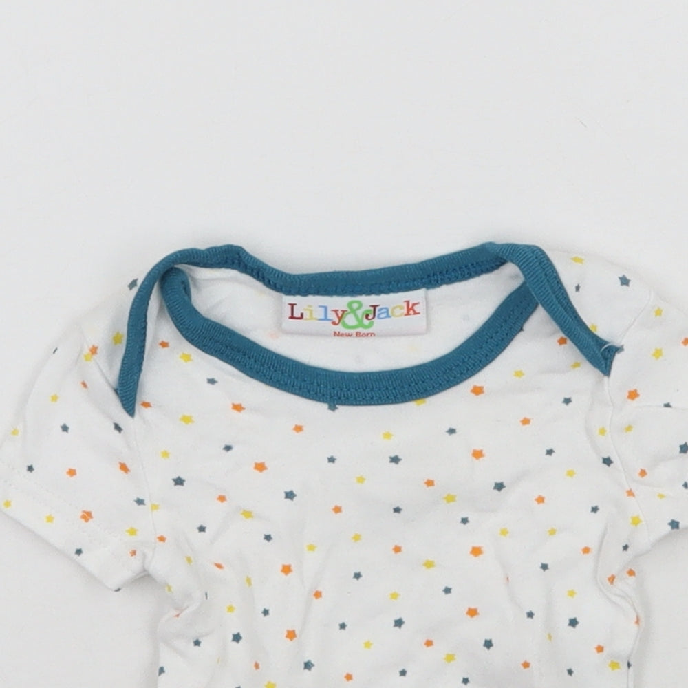 Lily&jack Baby White Geometric  Catsuit One-Piece Size Newborn