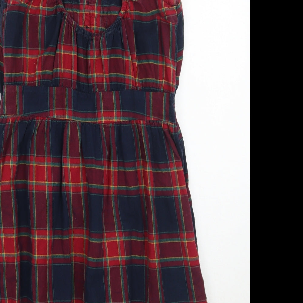 Zara Womens Red Check  A-Line  Size M