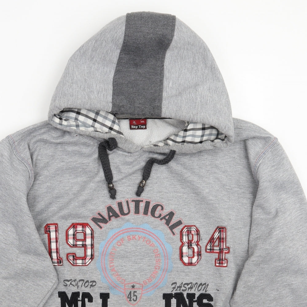 Sky top Mens Grey   Pullover Hoodie Size 2XL
