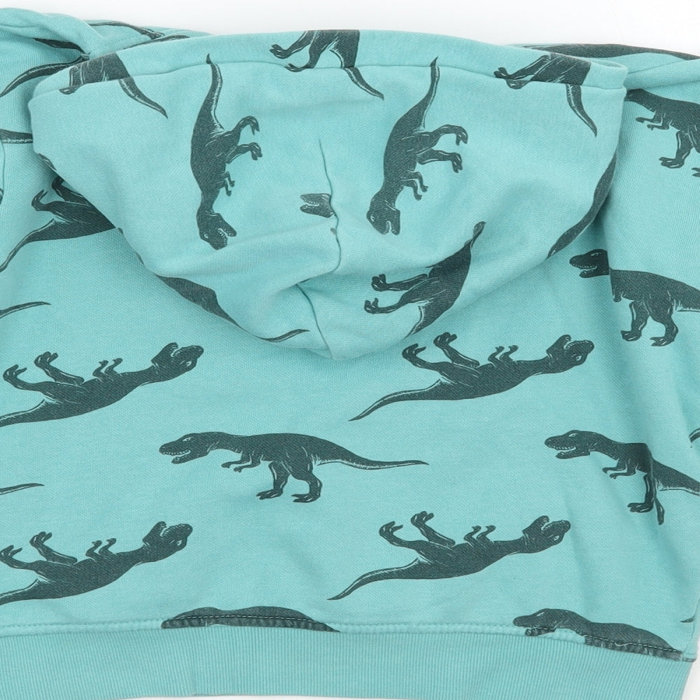 H&M Boys Green Animal Print  Pullover Hoodie Size 6-7 Years