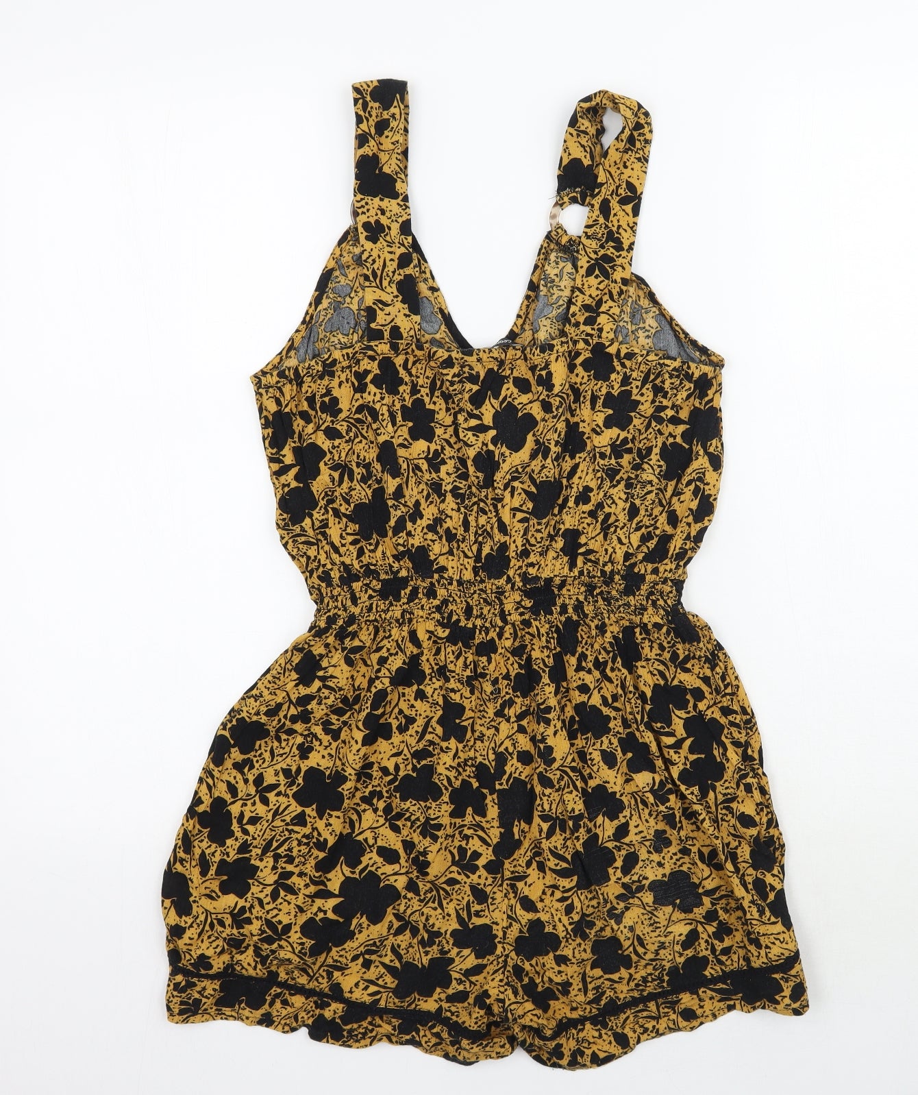 George Womens Yellow Floral  Playsuit One-Piece Size S