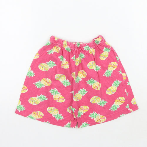 Kids Girls Pink Geometric  Sweat Shorts Size 5-6 Years