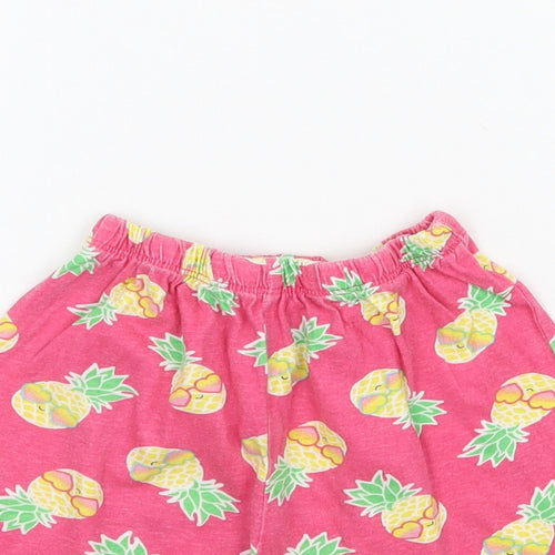 Kids Girls Pink Geometric  Sweat Shorts Size 5-6 Years