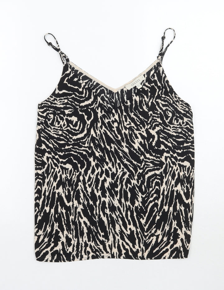 Oasis Womens Beige Animal Print Basic Tank Size 8