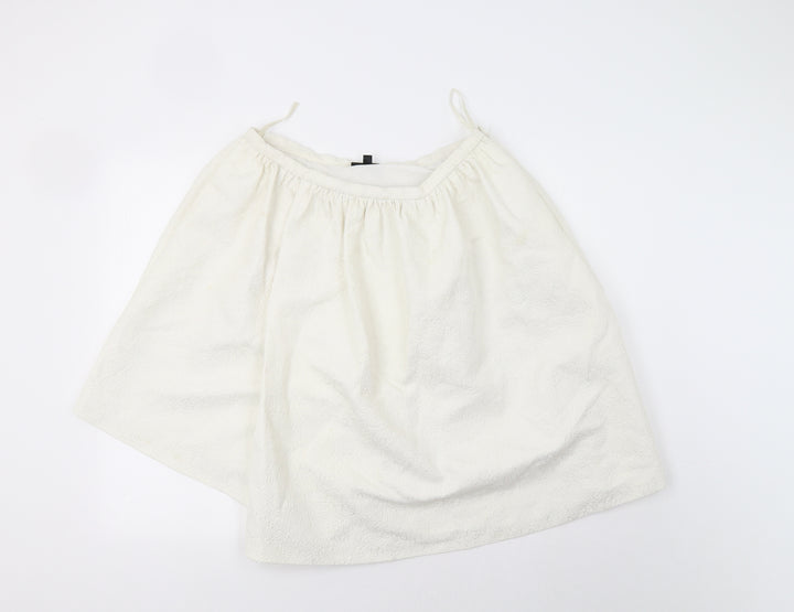 Topshop Womens Ivory Floral  A-Line Skirt Size 14