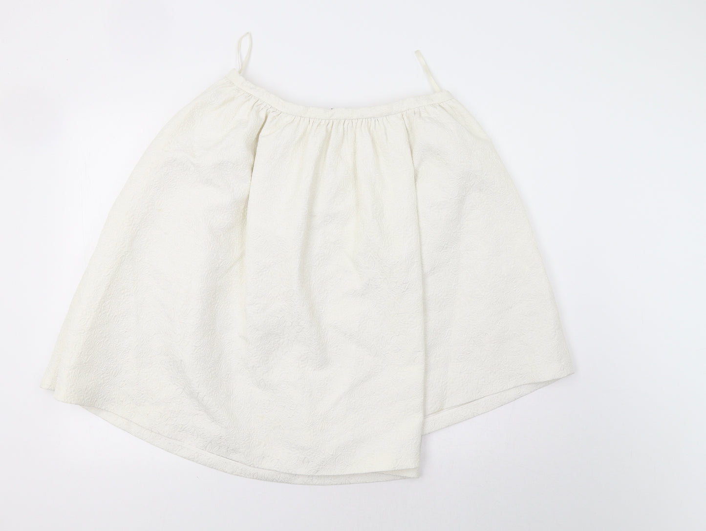 Topshop Womens Ivory Floral  A-Line Skirt Size 14