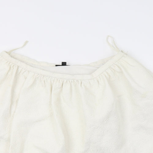 Topshop Womens Ivory Floral  A-Line Skirt Size 14