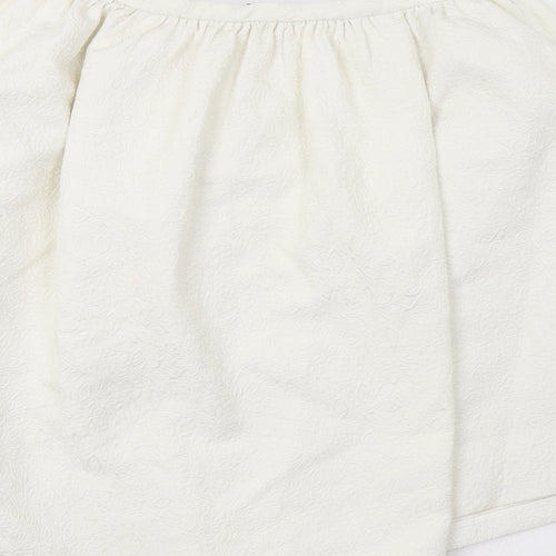 Topshop Womens Ivory Floral  A-Line Skirt Size 14