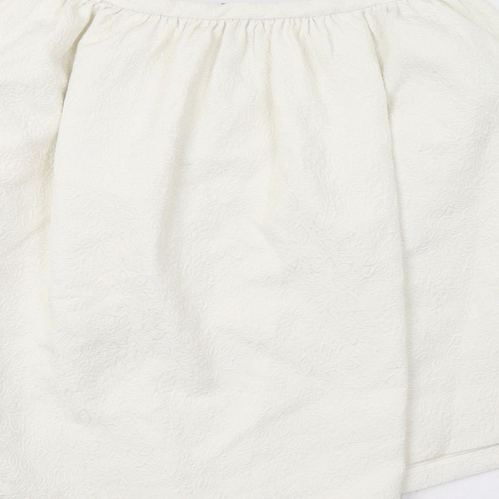Topshop Womens Ivory Floral  A-Line Skirt Size 14