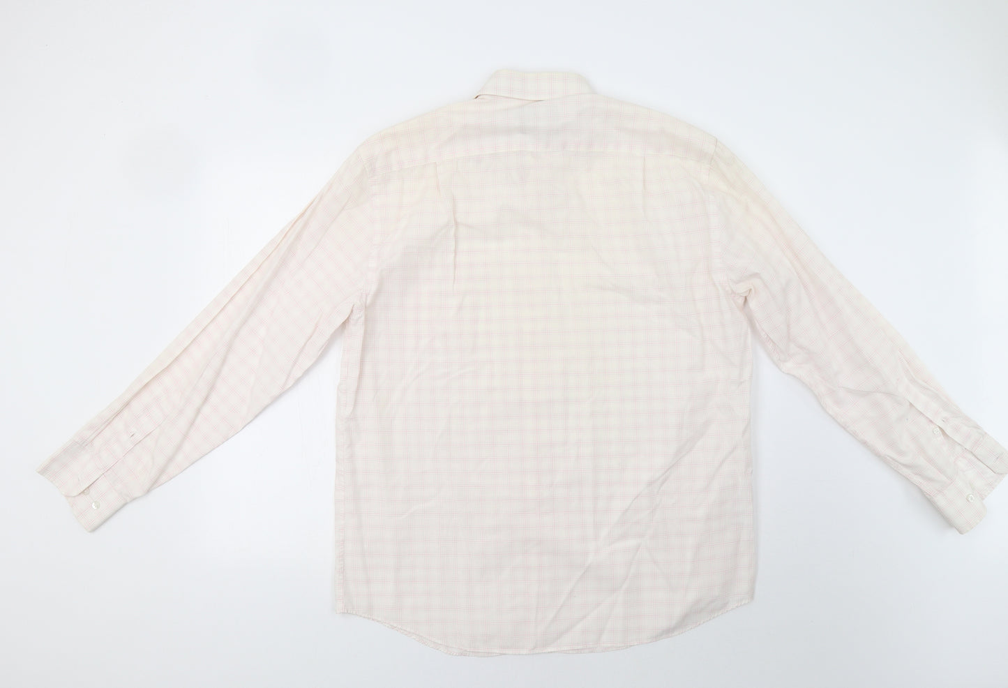 M&S Mens Pink Check   Dress Shirt Size 16.5