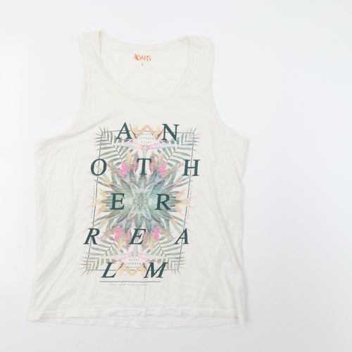 Matalan Womens White Floral  Basic Tank Size L