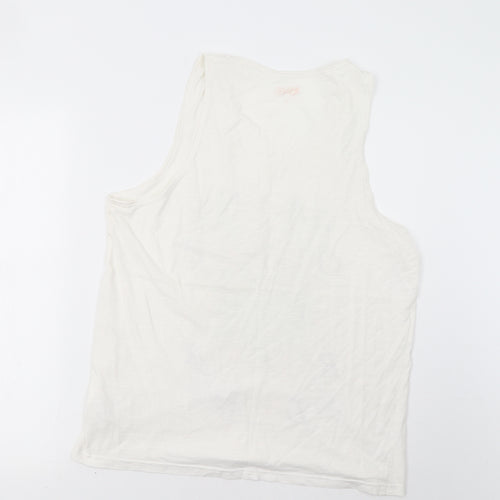 Matalan Womens White Floral  Basic Tank Size L