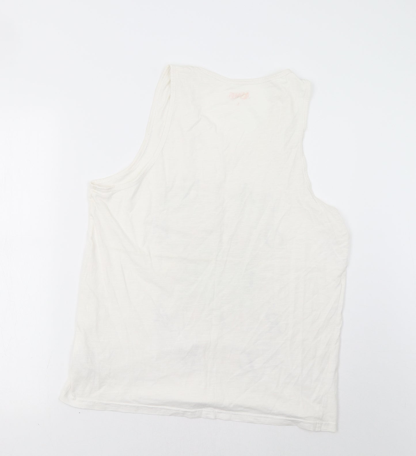 Matalan Womens White Floral  Basic Tank Size L