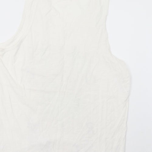 Matalan Womens White Floral  Basic Tank Size L