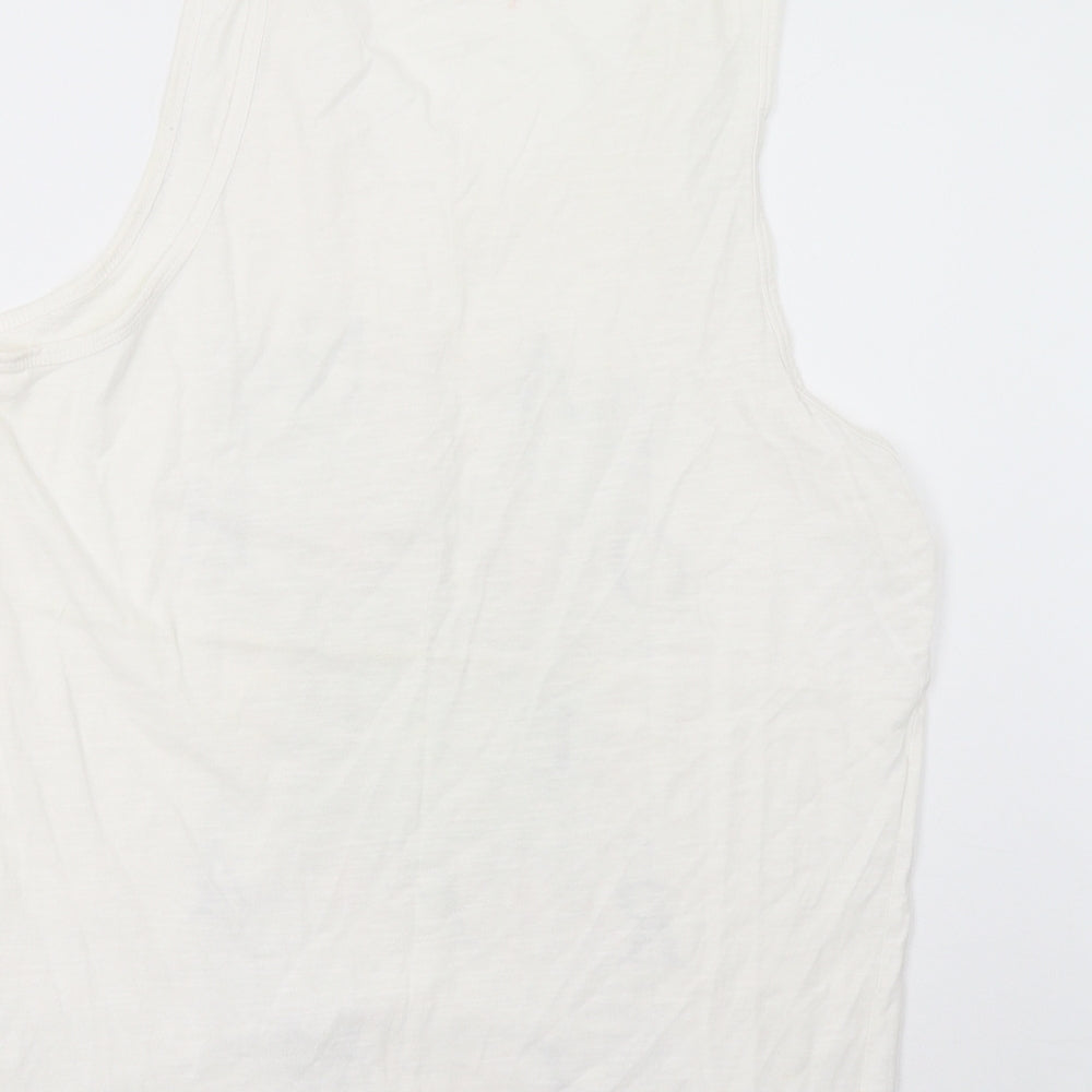 Matalan Womens White Floral  Basic Tank Size L