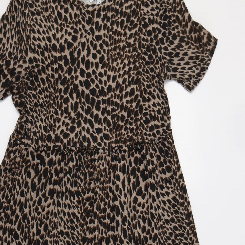 Warehouse Womens Brown Animal Print  Maxi  Size 12