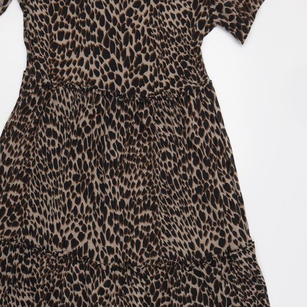Warehouse Womens Brown Animal Print  Maxi  Size 12