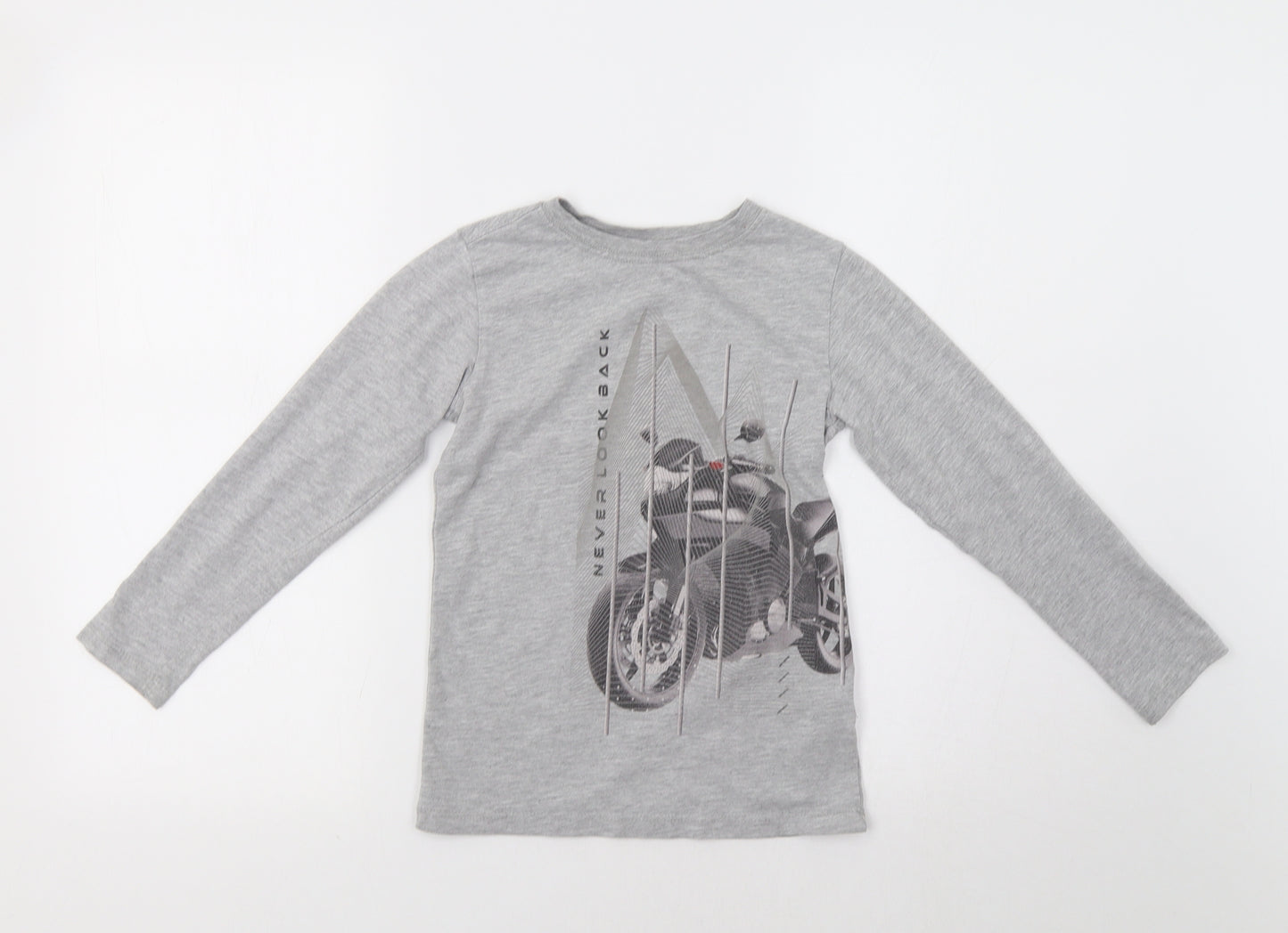 Blue Zoo Boys Grey   Basic T-Shirt Size 5-6 Years  - Motorbike