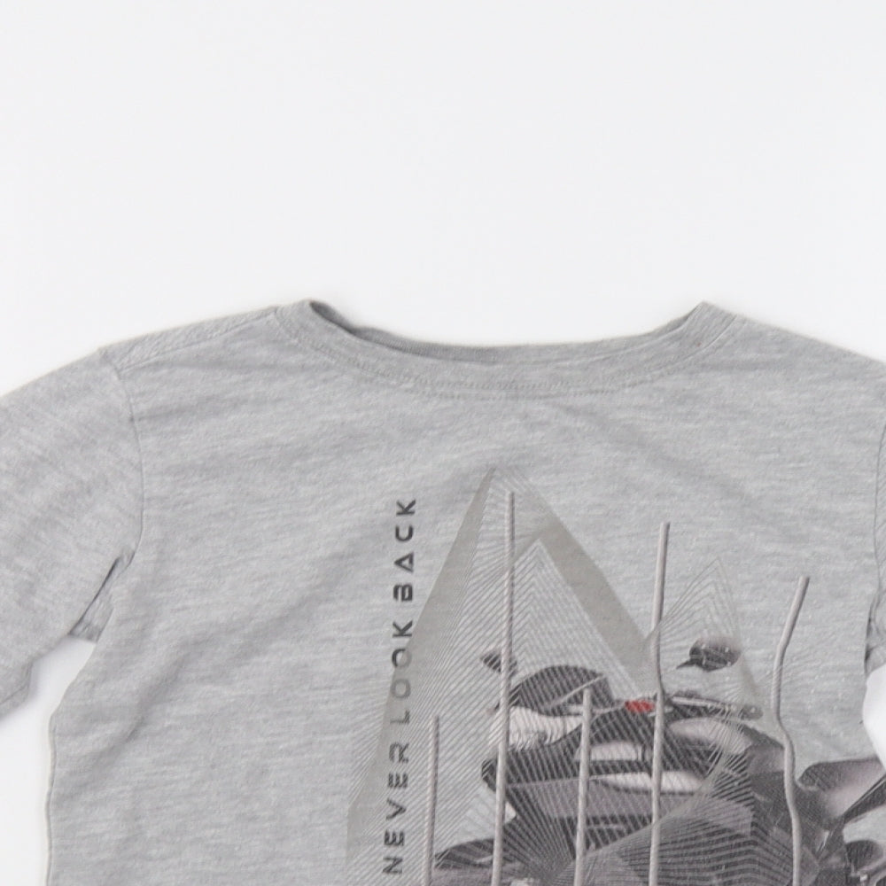 Blue Zoo Boys Grey   Basic T-Shirt Size 5-6 Years  - Motorbike