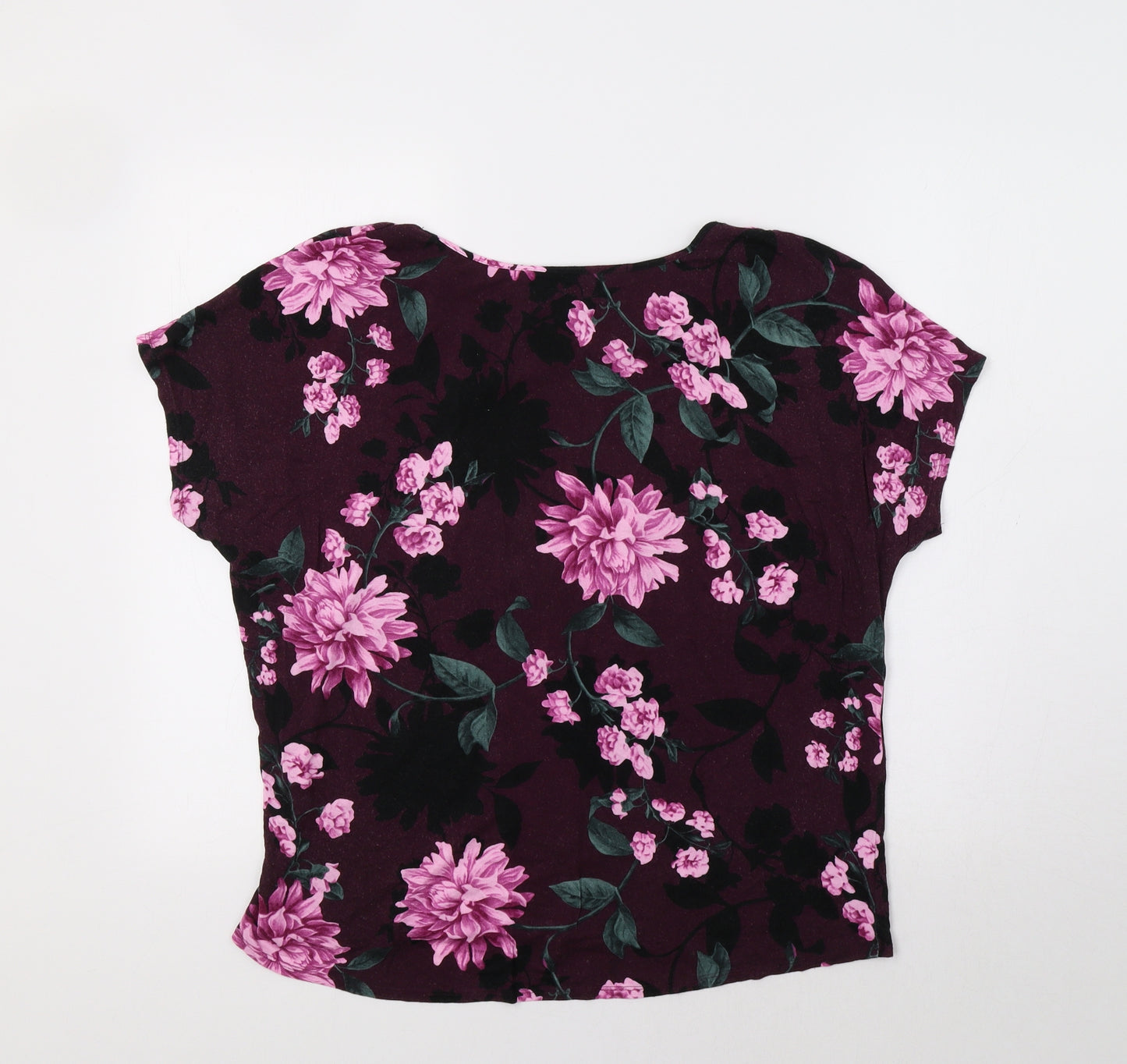 F&F Womens Purple Floral  Basic Blouse Size 16