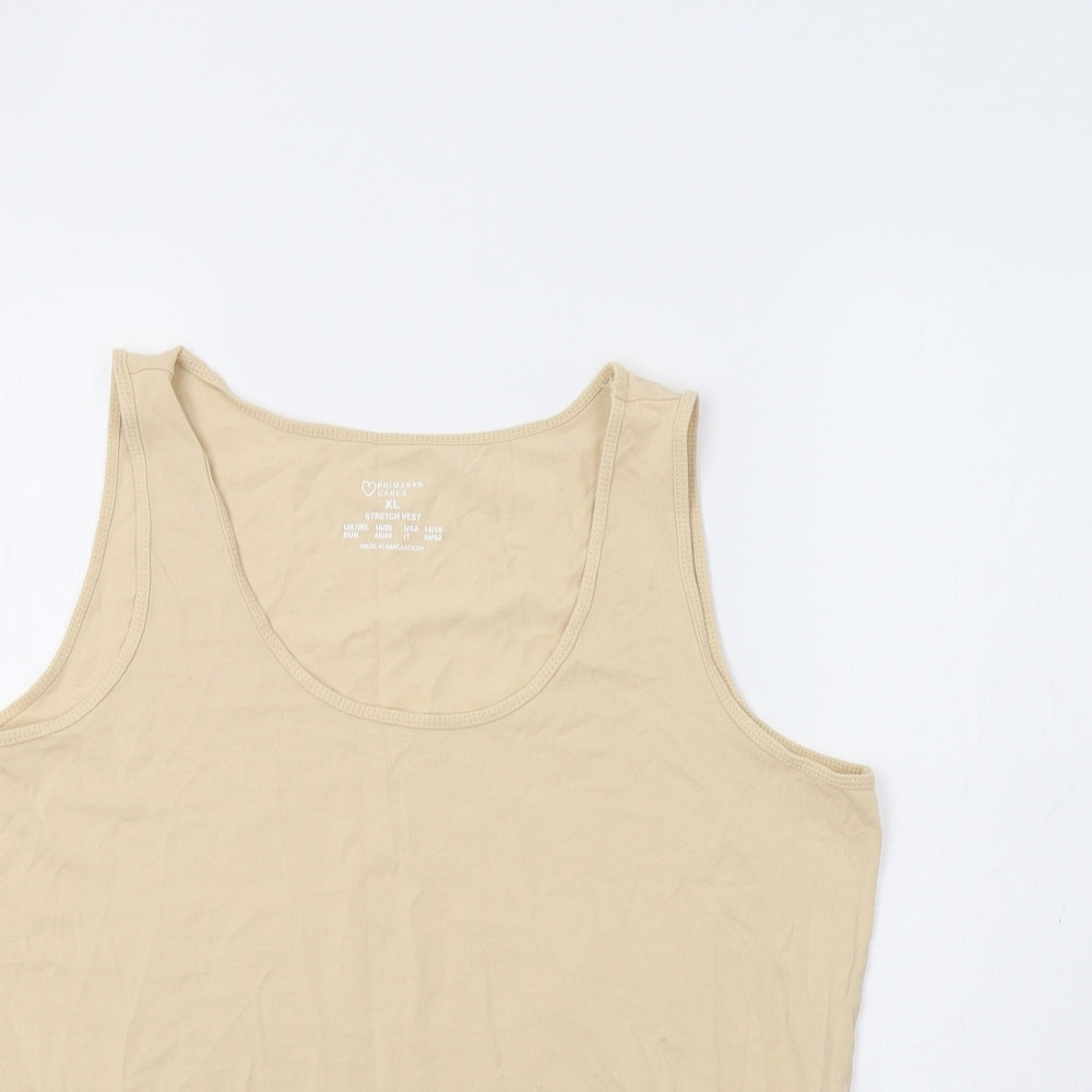 Primarl Womens Beige   Basic Tank Size XL