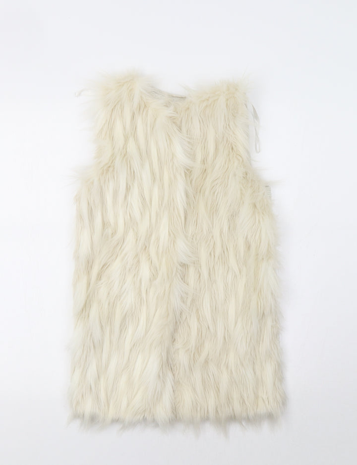Amisu Womens Ivory   Overcoat Waistcoat Size 6