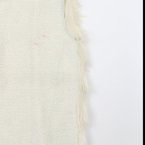 Amisu Womens Ivory   Overcoat Waistcoat Size 6