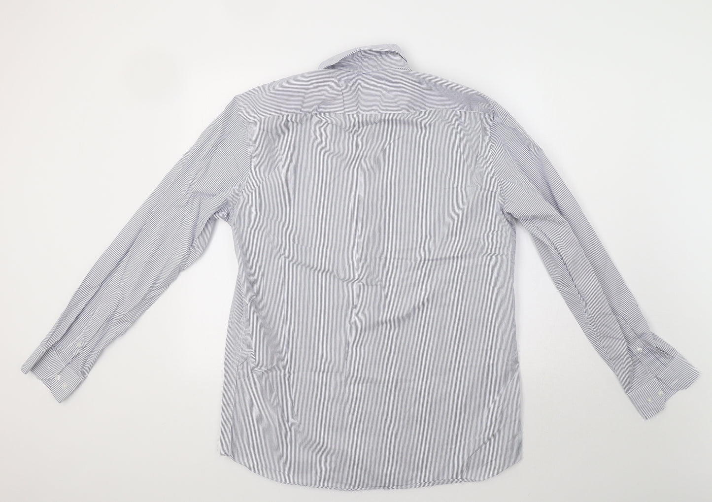 Taylor & Wright Mens Blue Striped   Dress Shirt Size 16