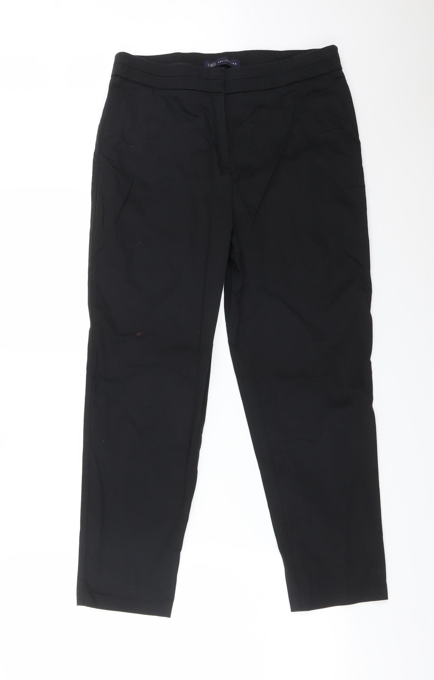 M&S Womens Black   Trousers  Size 12 L25 in