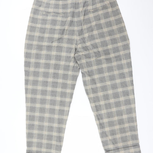 M&S Womens Multicoloured Check  Trousers  Size 14 L25 in
