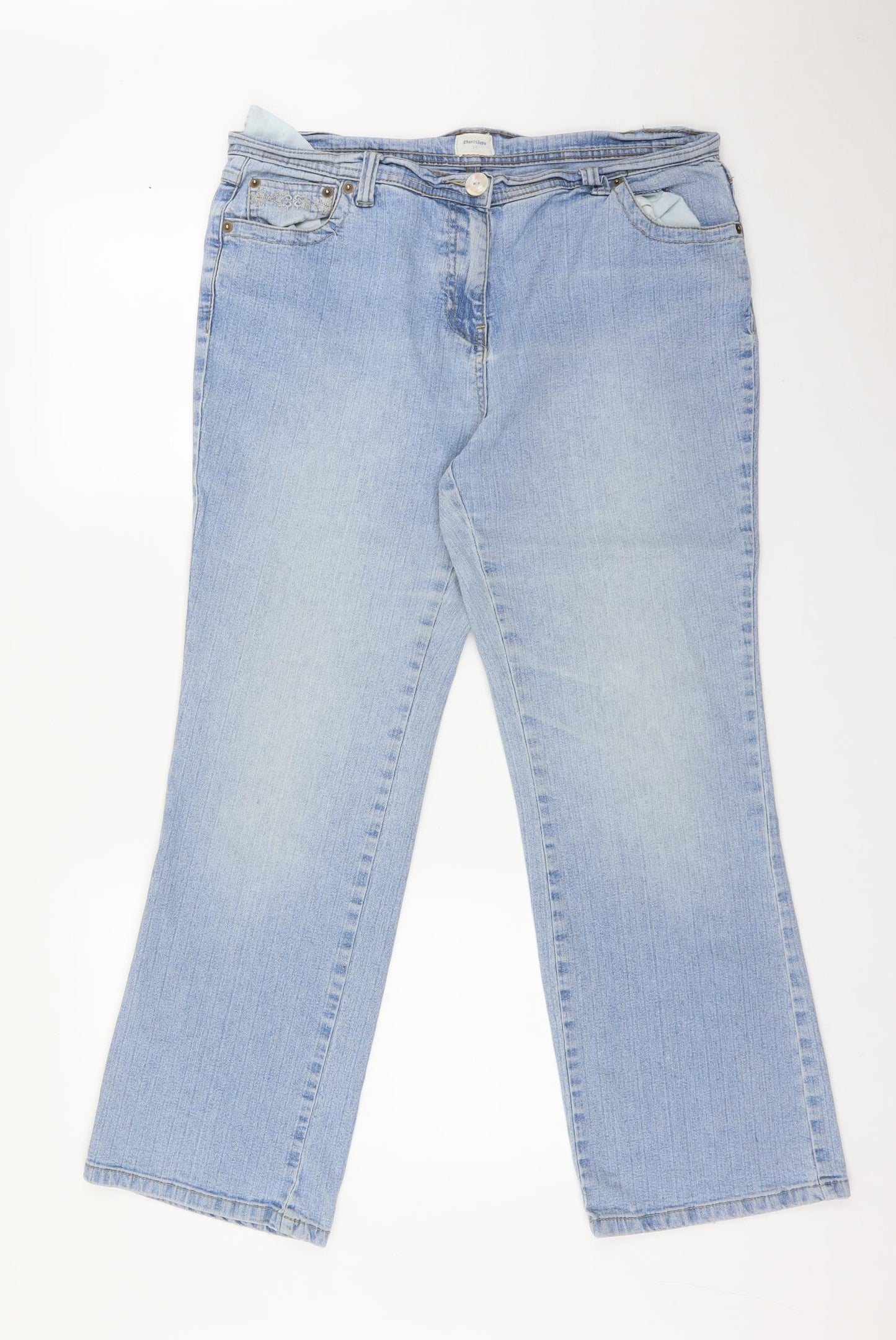 BONMARCHE Womens Blue   Wide-Leg Jeans Size 14 L27 in