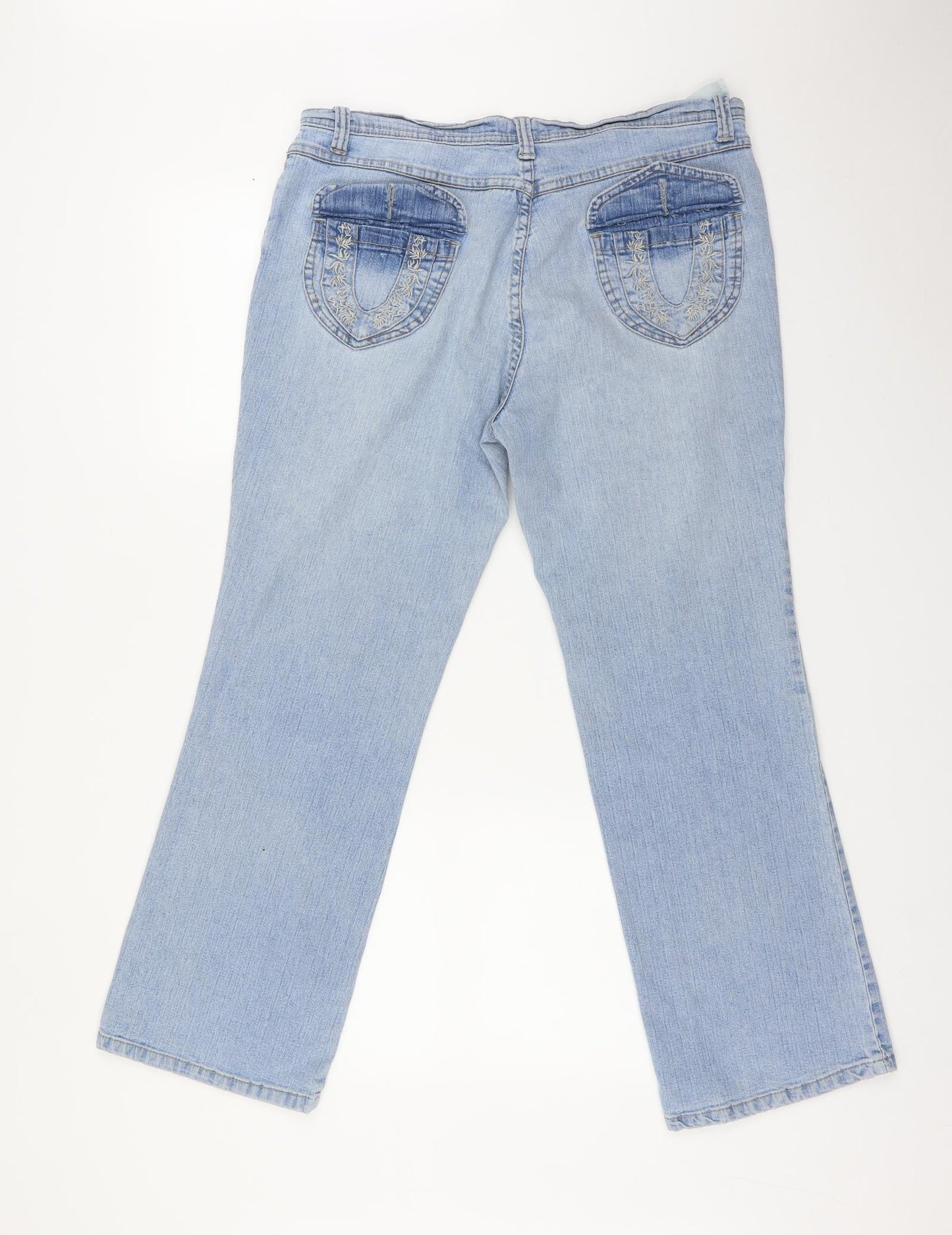 BONMARCHE Womens Blue   Wide-Leg Jeans Size 14 L27 in