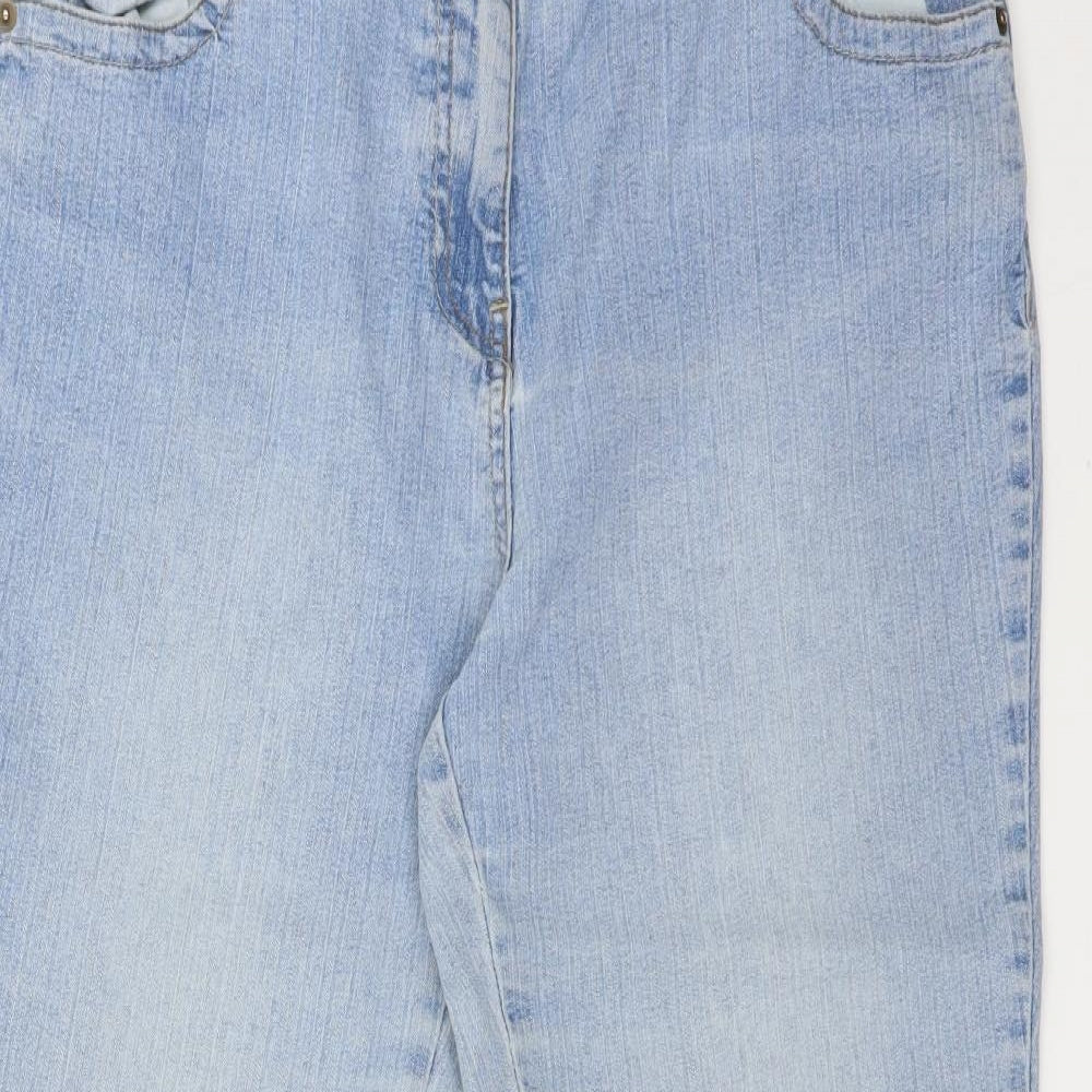 BONMARCHE Womens Blue   Wide-Leg Jeans Size 14 L27 in