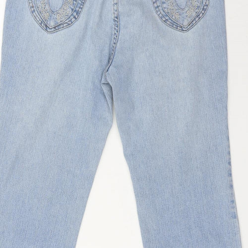 BONMARCHE Womens Blue   Wide-Leg Jeans Size 14 L27 in