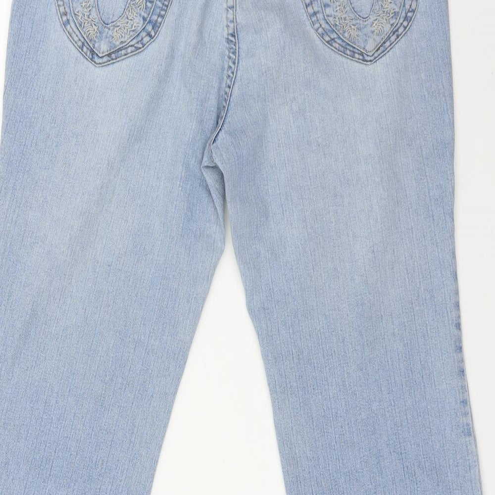BONMARCHE Womens Blue   Wide-Leg Jeans Size 14 L27 in
