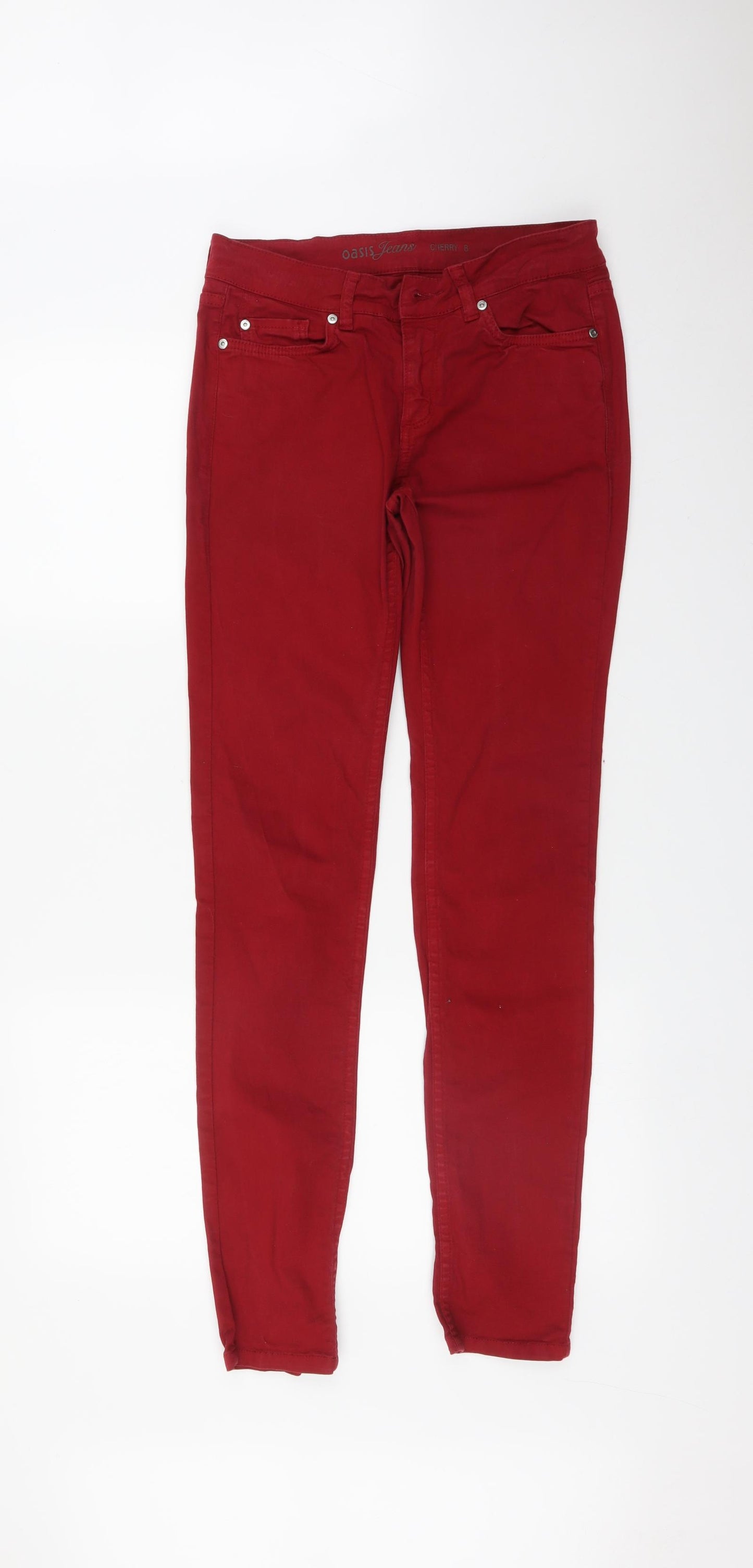 Oasis Womens Red   Skinny Jeans Size 8 L31 in