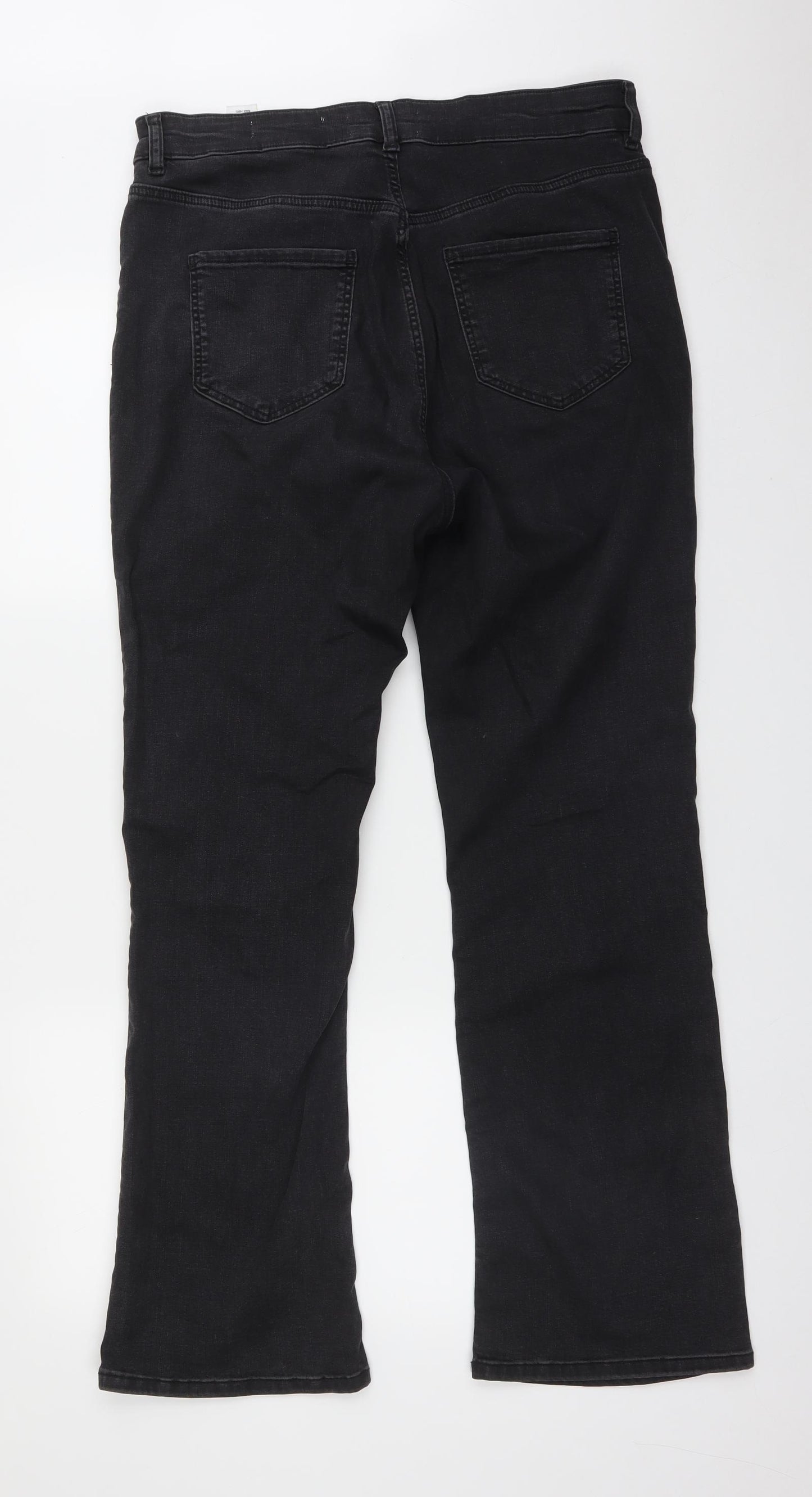 M&S Womens Black   Wide-Leg Jeans Size 14 L29 in
