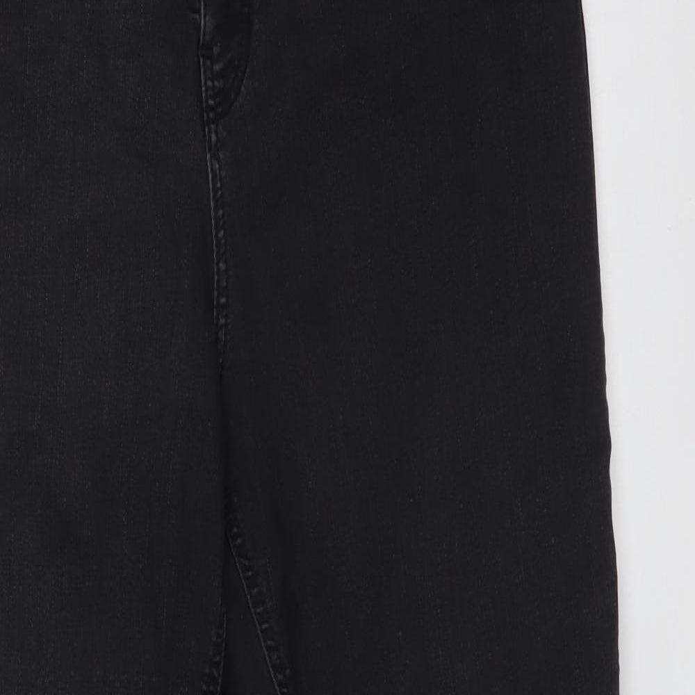 M&S Womens Black   Wide-Leg Jeans Size 14 L29 in
