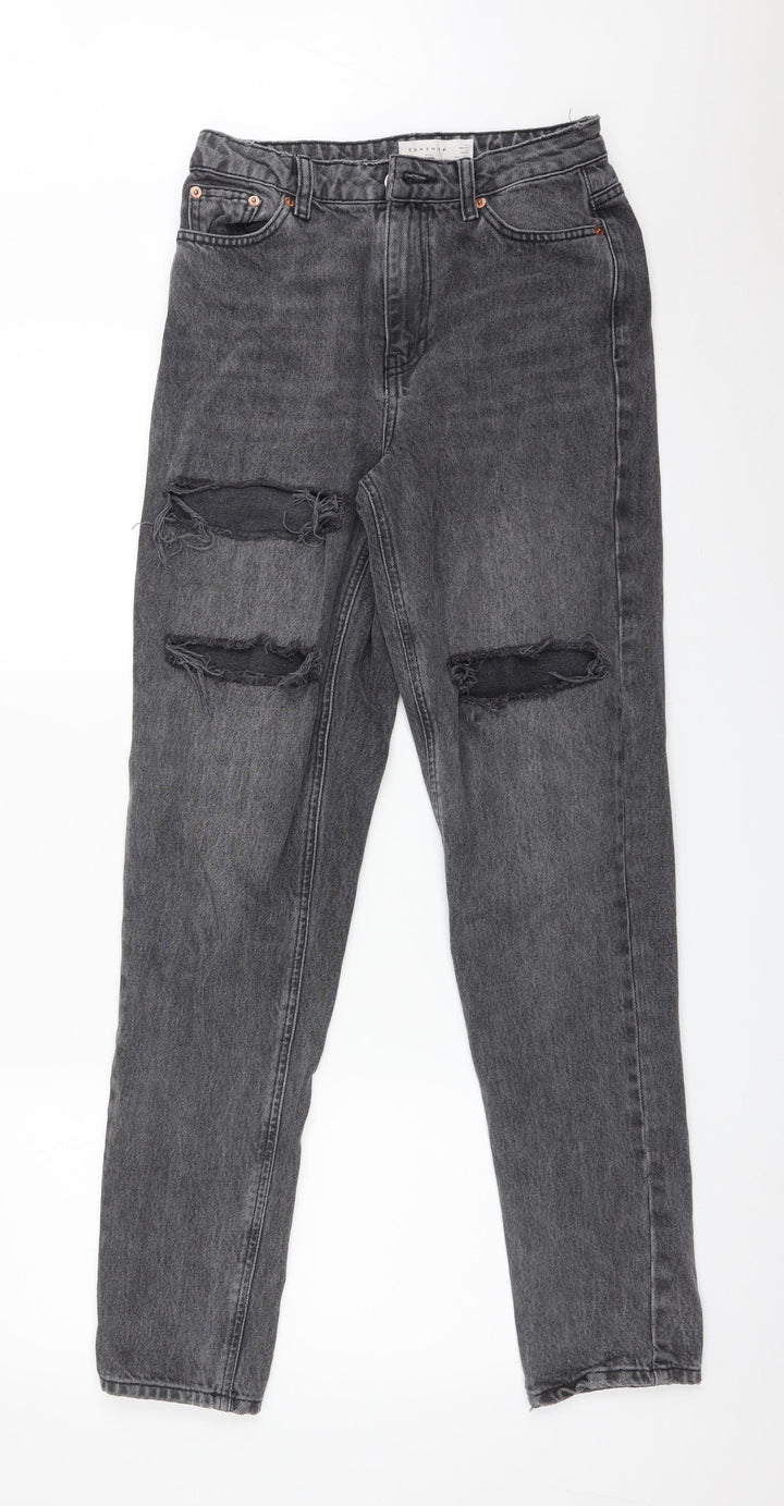 Topshop Womens Grey Mom Jeans Size 26 L36 in