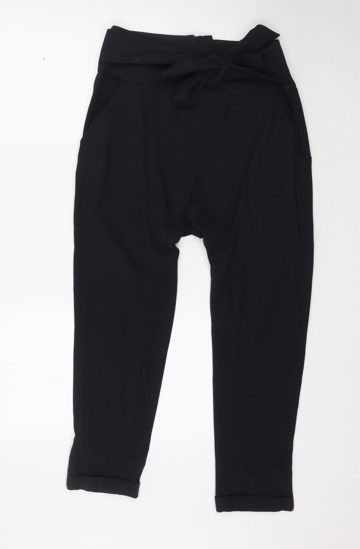 Topshop Womens Black   Trousers  Size 10 L26 in - Tie front