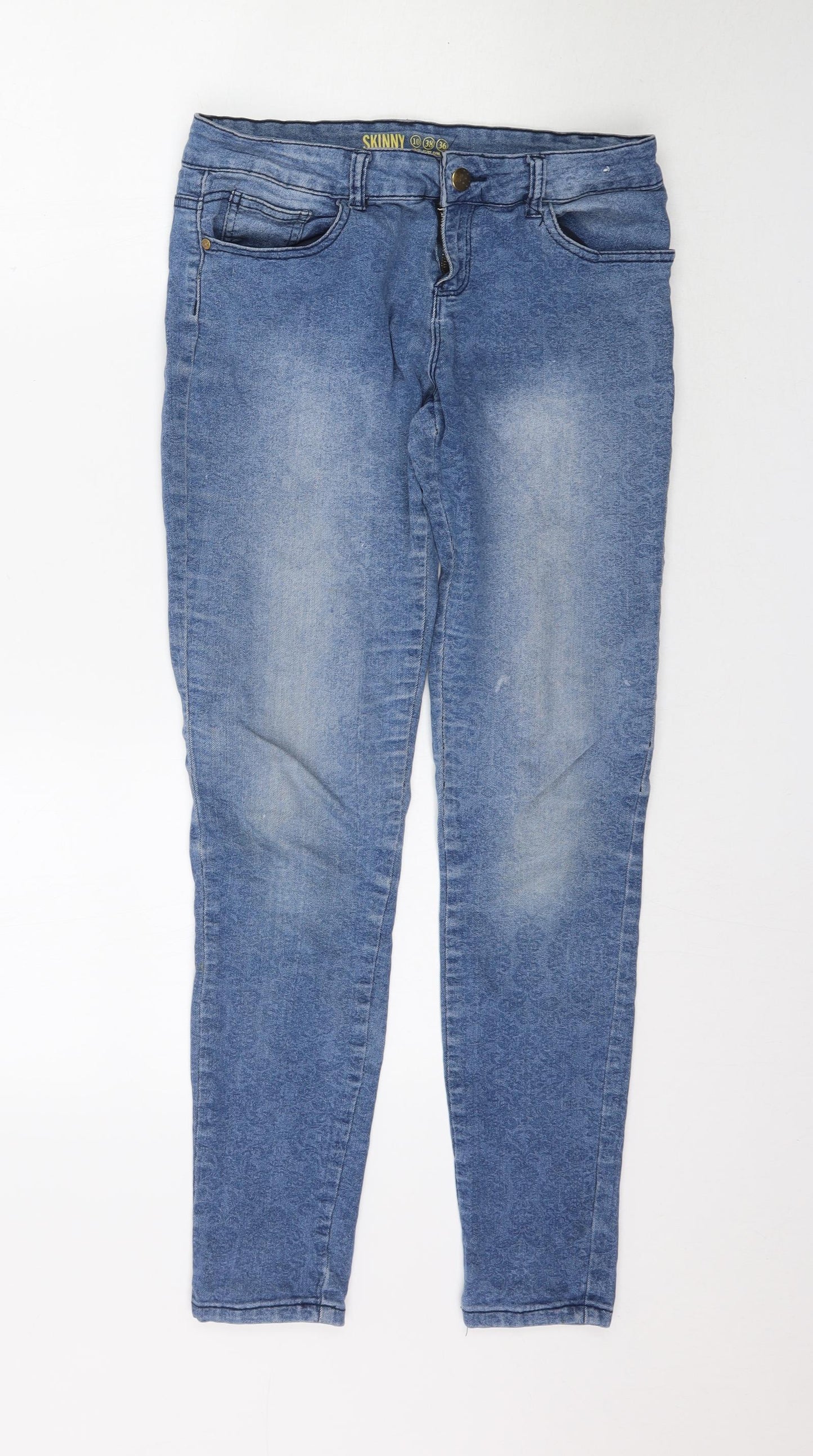 Preworn Womens Blue  Denim Skinny Jeans Size 10 L29 in