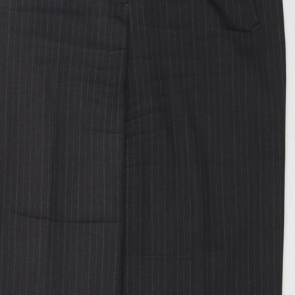 Marks and Spencer Womens Grey Striped  Trousers  Size 12 L33 in