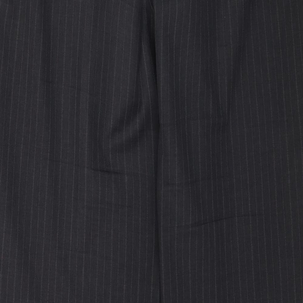 Marks and Spencer Womens Grey Striped  Trousers  Size 12 L33 in
