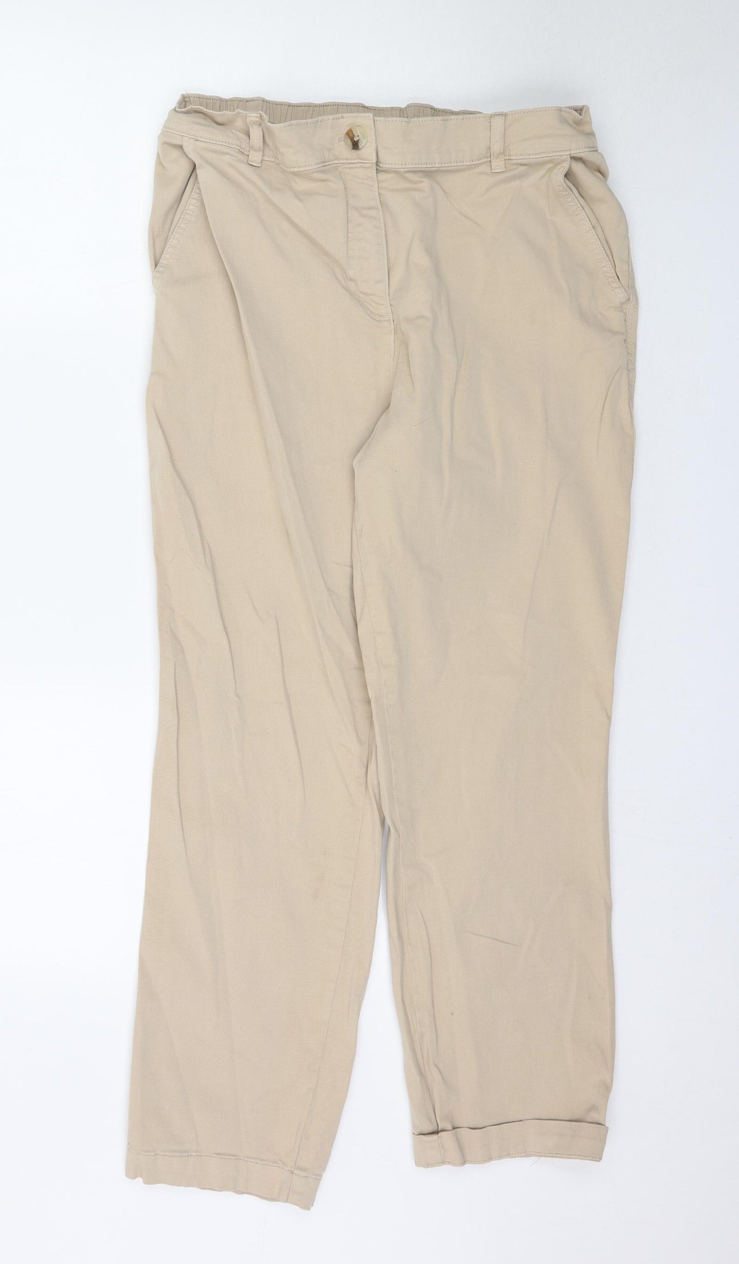 Papaya Womens Beige   Trousers  Size 14 L28 in