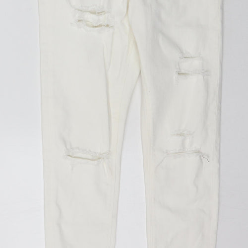 Miss Selfridge Womens Ivory  Denim Skinny Jeans Size 10 L29 in
