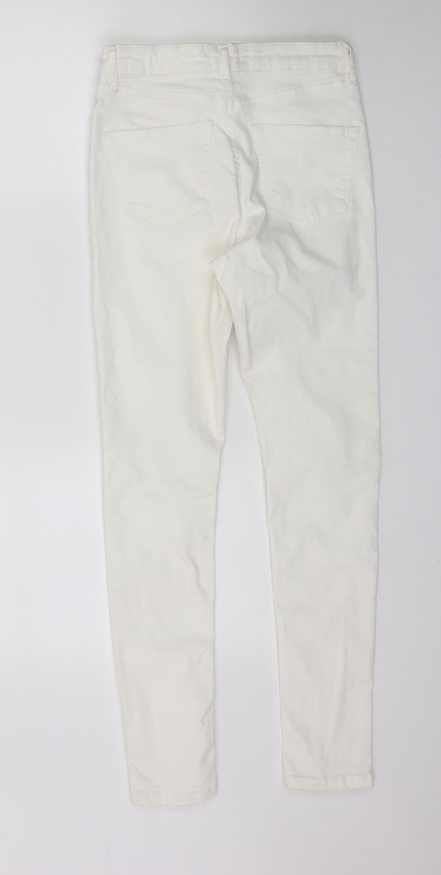 Miss Selfridge Womens Ivory  Denim Skinny Jeans Size 10 L29 in