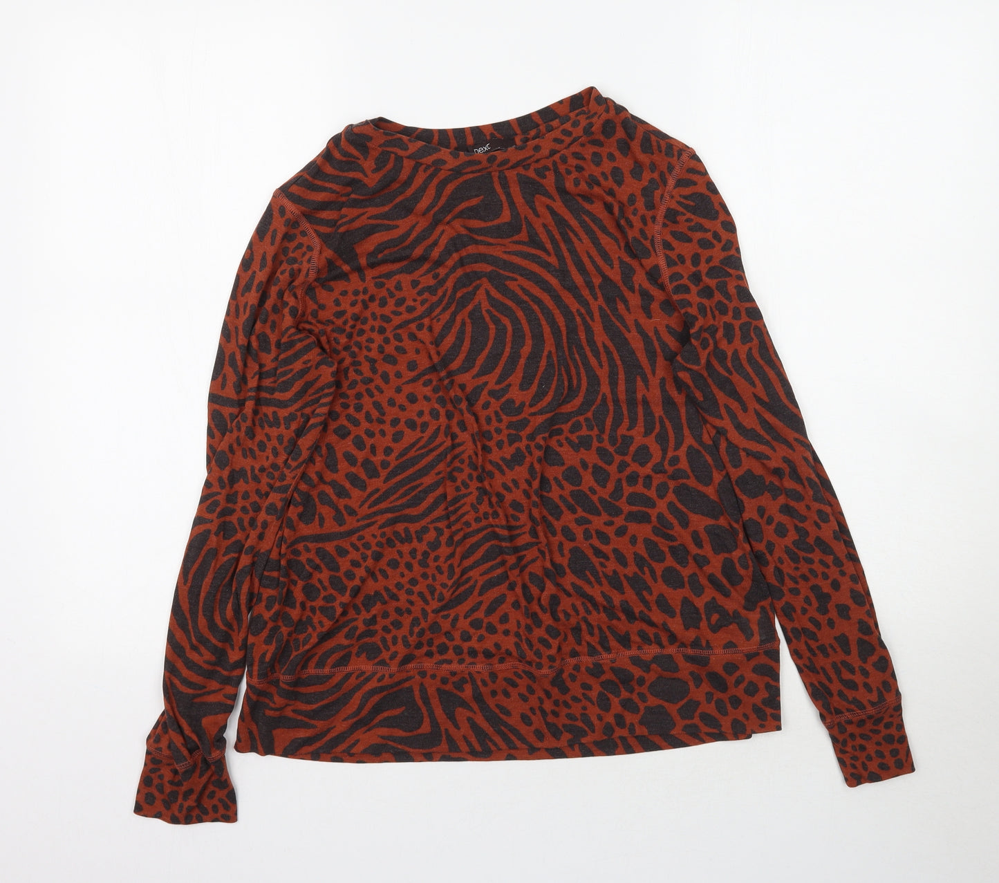 NEXT Womens Brown Animal Print  Basic T-Shirt Size 16